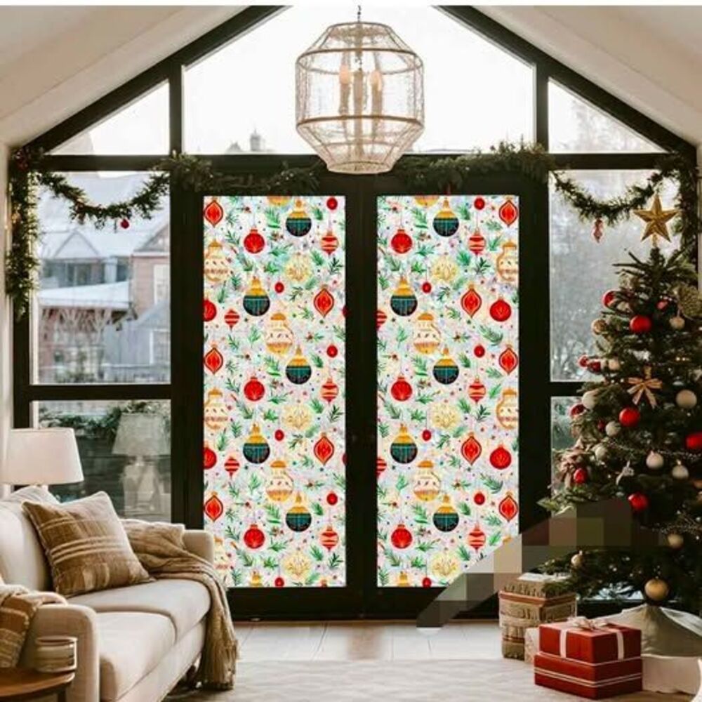 WINDOW/DOOR/ GLASS Privacy Film RAINBOW EFFECT UV Blocking- Christmas ornaments